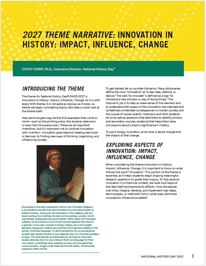 Nhd Topic Overview Worksheet Theme and Topic